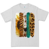 Dove Grey Leopard Sunflower Brush Strokes Premium Tee - Jasminsmagicworld