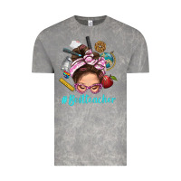 Cloud Rock Best Teacher Messy Bun Bbs Vintage Tee - BundleAndBundleShop
