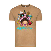 Vintage Camel Best Teacher Messy Bun Bbs Vintage Tee - BundleAndBundleShop