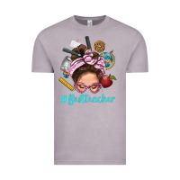 Vintage Zinc Best Teacher Messy Bun Bbs Vintage Tee - BundleAndBundleShop