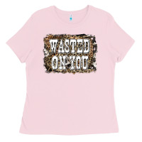 Bubblegum Pink Western Wasted On You Background Ladies Tee - LillyAllenDesigns