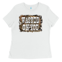 White Western Wasted On You Background Ladies Tee - LillyAllenDesigns