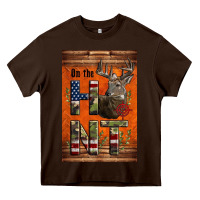 Chocolate Brown Western On The Hunt Deer Heavy Core Tee - LillyAllenDesigns