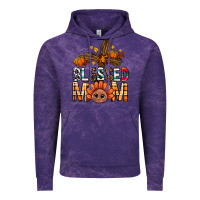 Cloud Purple Western Blessed Mom With Cross Vintage Hoodie - BundleAndBundleShop