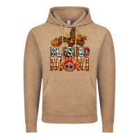Vintage Coffee Western Blessed Mom With Cross Vintage Hoodie - BundleAndBundleShop