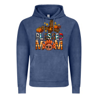 Vintage Denim Western Blessed Mom With Cross Vintage Hoodie - BundleAndBundleShop