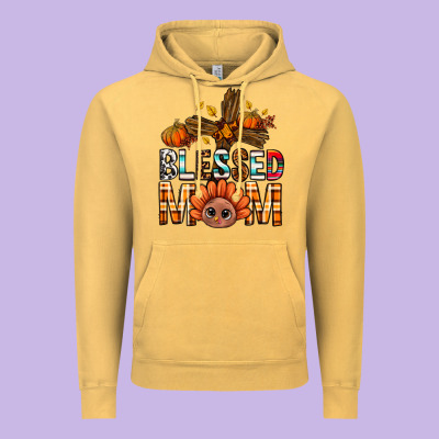 Western Blessed Mom With Cross Vintage Hoodie Designed By Bundleandbundleshop