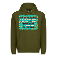Army Green summer time glitter pineable Premium Hoodie - CowCowDesign