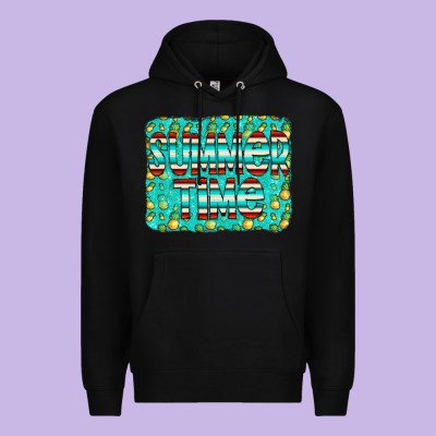 Summer Time Glitter Pineable Premium Hoodie Designed By Cowcowdesign