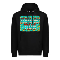 Black summer time glitter pineable Premium Hoodie - CowCowDesign