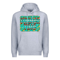 Heather Grey summer time glitter pineable Premium Hoodie - CowCowDesign