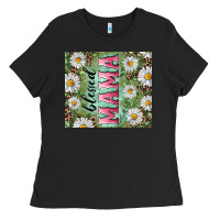 Black Blessed mama with daisy and leopard Ladies Tee - RanaPortraitStore