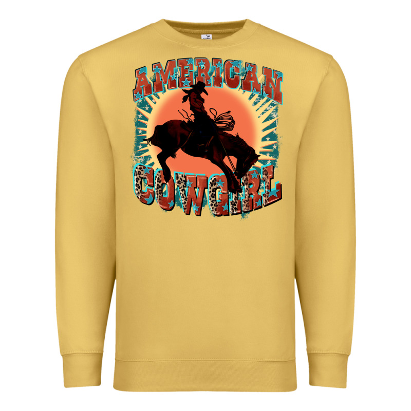 American Cowgirl 4th Of July Premium Sweatshirt by FaDigitalArtStudio | Teevron