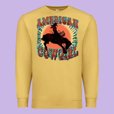 American Cowgirl 4th Of July Premium Sweatshirt Designed By Fadigitalartstudio
