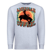Heather Grey American cowgirl 4th of july Premium Sweatshirt - FaDigitalArtStudio