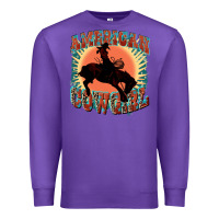 Purple American cowgirl 4th of july Premium Sweatshirt - FaDigitalArtStudio