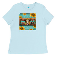 Baby Blue hereford cattle mom coaster Ladies Tee - Jasminsmagicworld