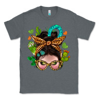 Charcoal Heather Western  Messy Bun With Cactus Classic Tee - BundleAndBundleShop
