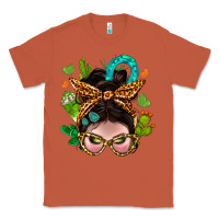 Copper Western  Messy Bun With Cactus Classic Tee - BundleAndBundleShop