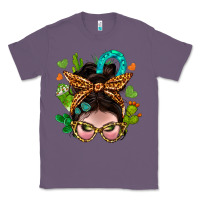Lavender Western  Messy Bun With Cactus Classic Tee - BundleAndBundleShop
