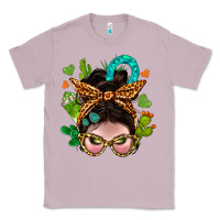 Lilac Western  Messy Bun With Cactus Classic Tee - BundleAndBundleShop