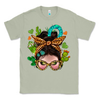 Matcha Western  Messy Bun With Cactus Classic Tee - BundleAndBundleShop