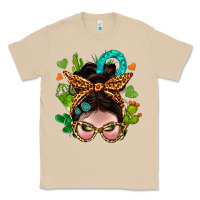 Mushroom Western  Messy Bun With Cactus Classic Tee - BundleAndBundleShop