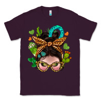 Plum Western  Messy Bun With Cactus Classic Tee - BundleAndBundleShop