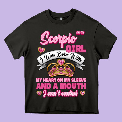 As A Scorpio Girl Zodiac Girls Heavy Core Tee Designed By Jasminsmagicworld
