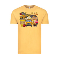 Vintage Mustard School Bus Coffee And Star Bbs Vintage Tee - BundleAndBundleShop