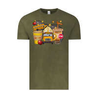 Vintage Olive School Bus Coffee And Star Bbs Vintage Tee - BundleAndBundleShop