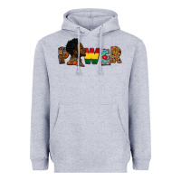 Heather Grey Power Juneteenth Heavyweight Hoodie - FaDigitalArtStudio