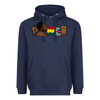 Navy Power Juneteenth Heavyweight Hoodie - FaDigitalArtStudio