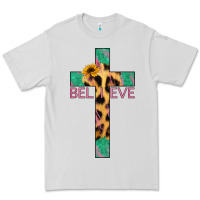 Dove Grey Believe Cross Premium Tee - Jasminsmagicworld