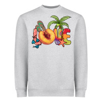 Heather Grey Love peach summer Heavyweight Sweatshirt - NancyCooperArtShop