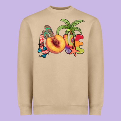 Love Peach Summer Heavyweight Sweatshirt Designed By Nancycooperartshop