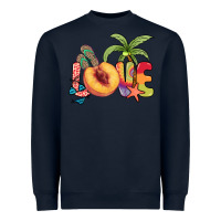 Navy Love peach summer Heavyweight Sweatshirt - NancyCooperArtShop