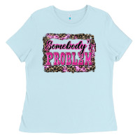 Baby Blue Western Somebody's Problem Ladies Tee - LillyAllenDesigns