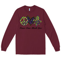 Burgundy mardi gras love peace Long Sleeve Tee - Bettercallsaul