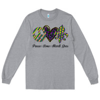 Heather Grey mardi gras love peace Long Sleeve Tee - Bettercallsaul