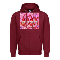Burgundy Love gnomies with gift boxes tumbler Zipper Hoodie - HowdyJamesFarm