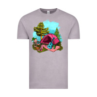 Vintage Zinc Glamping Camp And Pink Tent Vintage Tee - BundleAndBundleShop