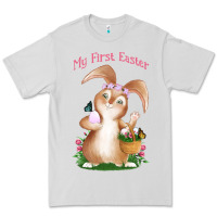 Dove Grey Babies First Easter Girls Premium Tee - Jasminsmagicworld