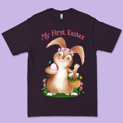 Babies First Easter Girls Premium Tee Designed By Jasminsmagicworld