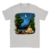 Moon Dust Night Glamping Camp With Wine Classic Tee - BundleAndBundleShop