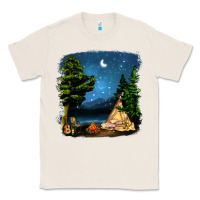 Natural Night Glamping Camp With Wine Classic Tee - BundleAndBundleShop