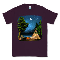 Plum Night Glamping Camp With Wine Classic Tee - BundleAndBundleShop