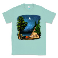Seafoam Night Glamping Camp With Wine Classic Tee - BundleAndBundleShop