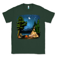 Sports Green Night Glamping Camp With Wine Classic Tee - BundleAndBundleShop