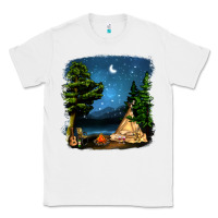 White Night Glamping Camp With Wine Classic Tee - BundleAndBundleShop